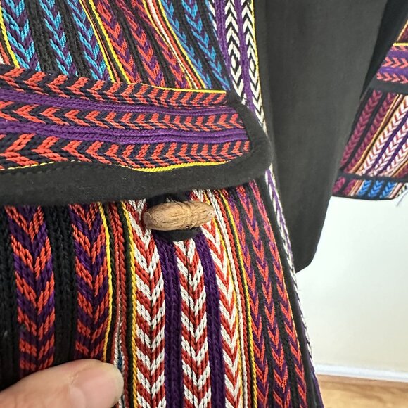 Vtg Womens Multicolor Striped Vest Front Pockets Daily Planet Zip Up Cotton - Picture 9 of 9